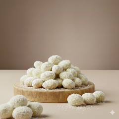 Organic white chocolate blanched almonds with coconut  5 kg