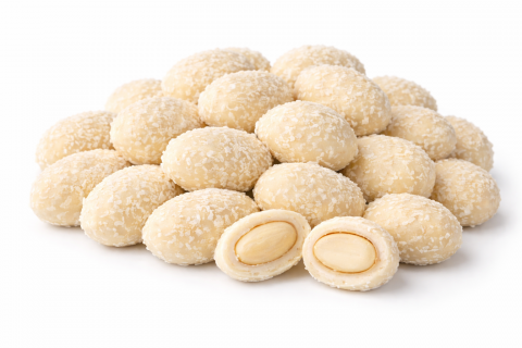 Amandes blanchies au chocolat blanc et à la noix de coco 5 kg