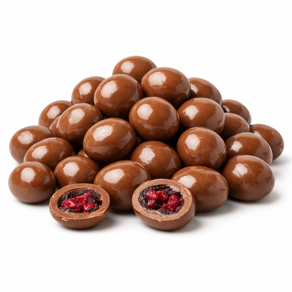 Bio wiśnie liofilizowane w mlecznej czekoladzie CZ 5 kg